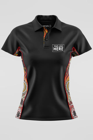 Generational Flames Black Bamboo (Simpson) Polo Shirt