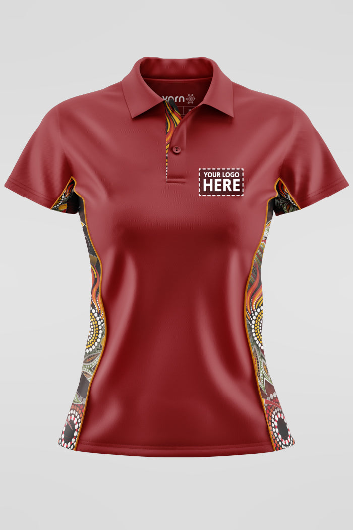 Generational Flames Ochre Red Bamboo (Simpson) Polo Shirt