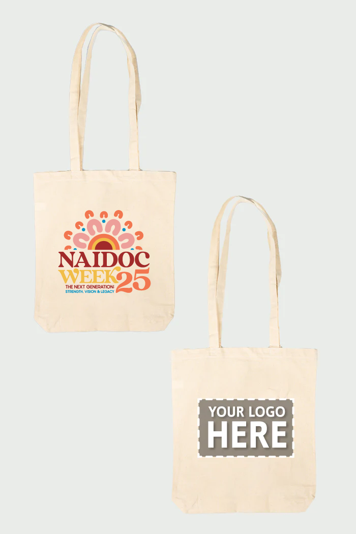 NAIDOC 2025 Natural Long Handle Cotton Tote Bag