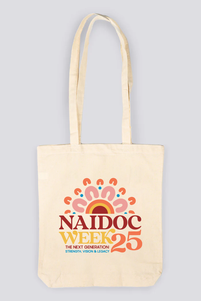 NAIDOC 2025 Natural Long Handle Cotton Tote Bag