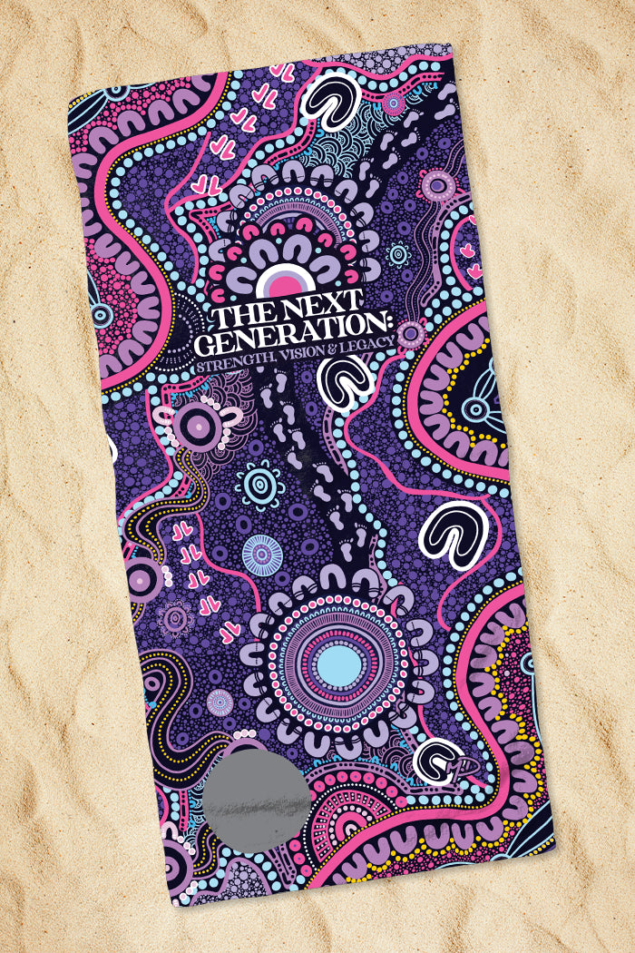 Muru To Our Biriwal (Pathway To Our Future) NAIDOC 2025 Beach Towel