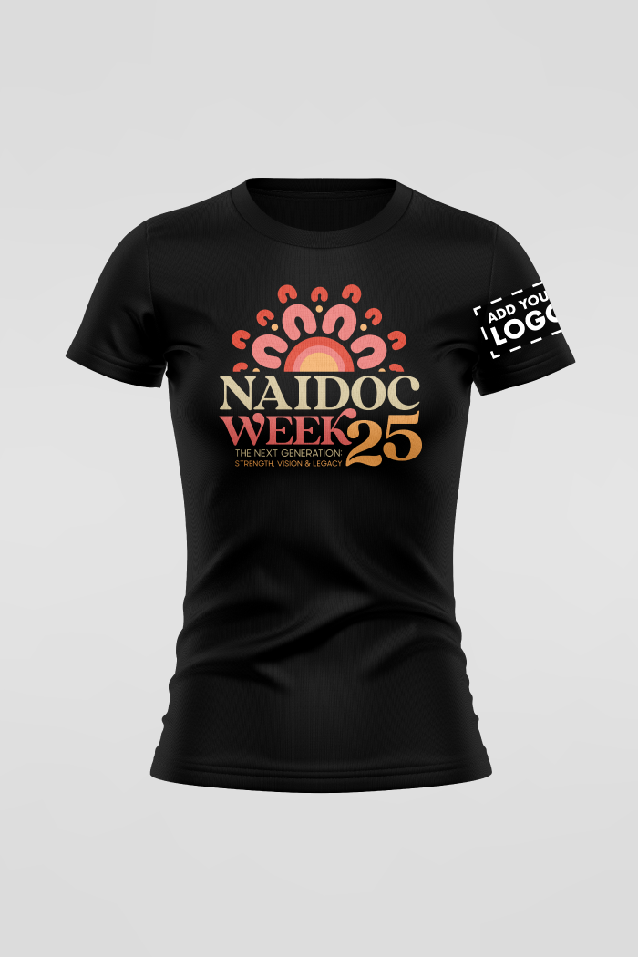 NAIDOC 2025 Black Cotton Crew Neck Women
