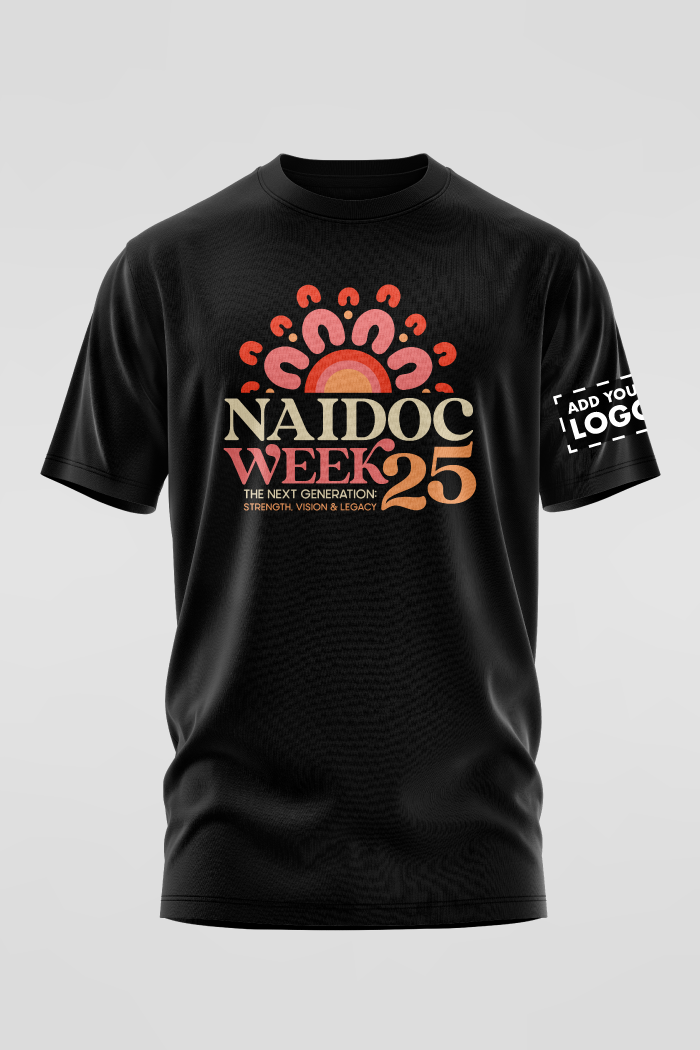 NAIDOC 2025 Black Cotton Crew Neck Unisex T-Shirt