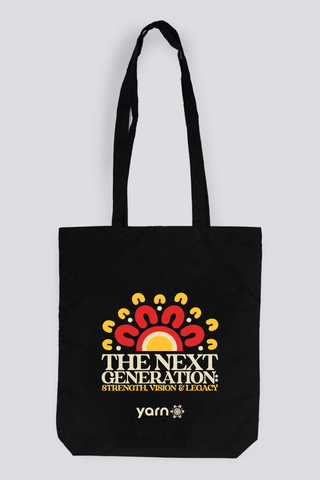 The Next Generation NAIDOC 2025 Black Long Handle Cotton Tote Bag