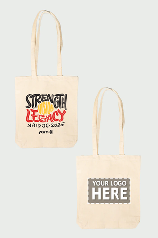 Strength, Vision & Legacy NAIDOC 2025 Natural Long Handle Cotton Tote Bag