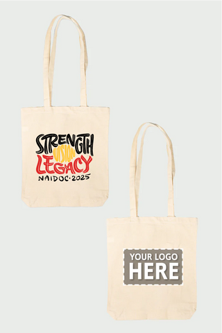 Strength, Vision & Legacy NAIDOC 2025 Natural Long Handle Cotton Tote Bag