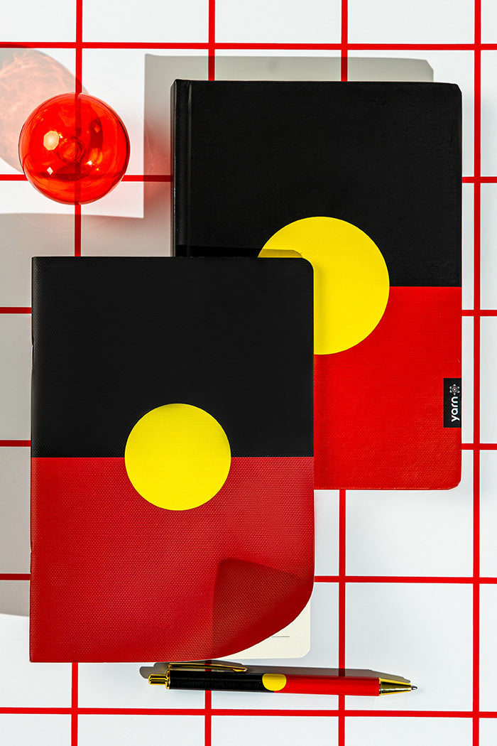 (Bulk Order) "Raise The Flag" Aboriginal Flag A5 Textured Notebook with Pens