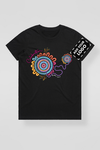 Celebration Black Cotton Crew Neck T-Shirt