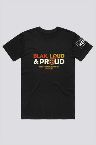 Blak, Loud & Proud NAIDOC 2024 Black Cotton Crew Neck T-Shirt
