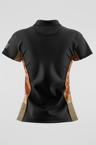 (EXPRESS) Leaving Footprints NAIDOC 2025 Black Bamboo (Simpson) Polo Shirt